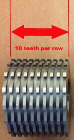 Rotating Cutter Small for SMGL-100-2 (10 rows of teeth per cutter)