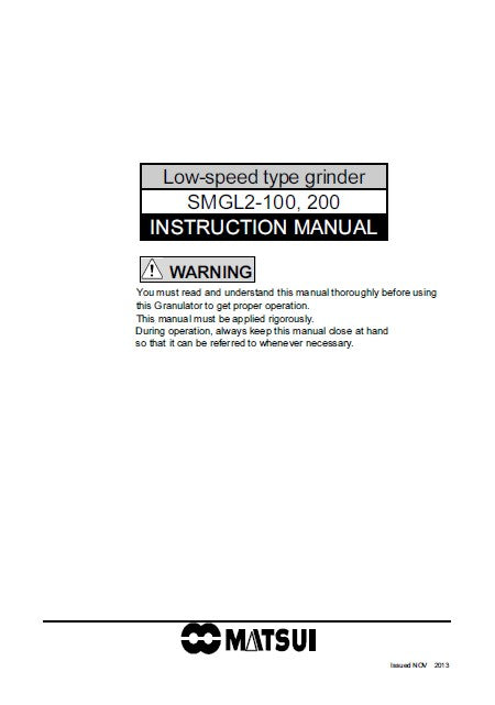 SMGL2-100, 200 Operational Manual